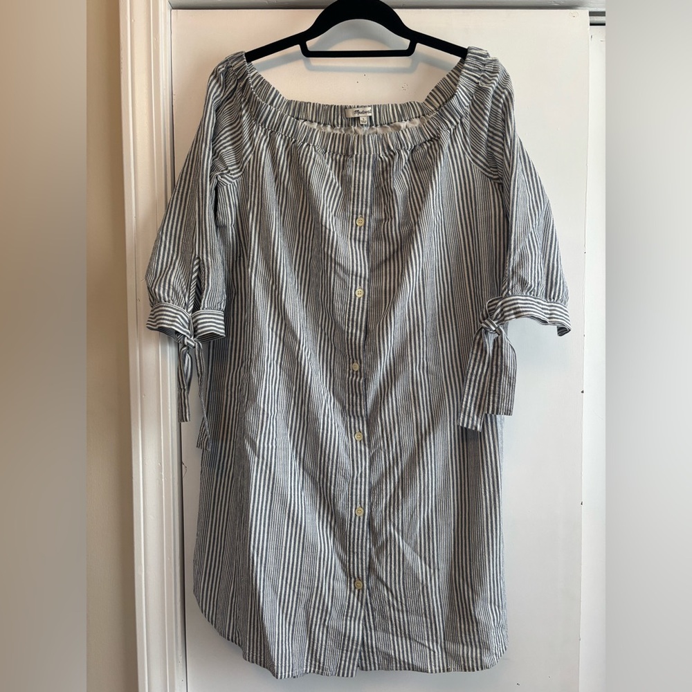 Madewell Blue and White Striped Dress